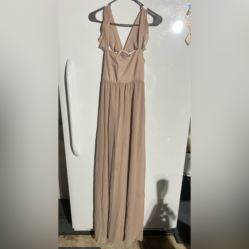 Beige bridesmaid dress